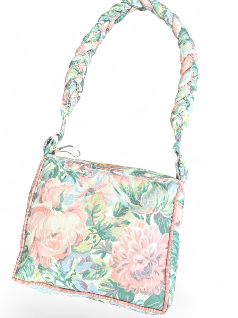 Vintage Quilted Floral Shoulder Bag